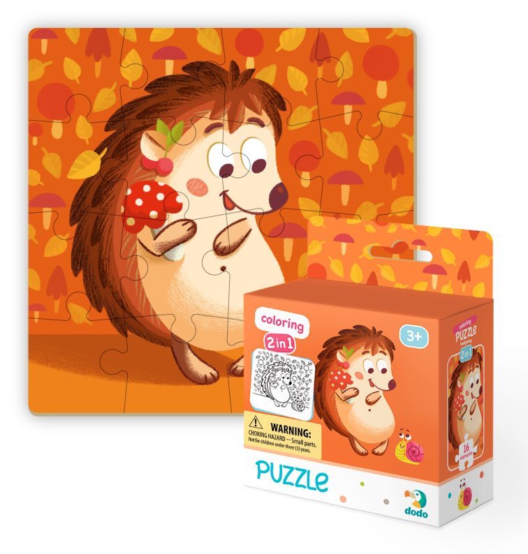 

Jeżyk Puzzle 16 El i kolorowanka Dodo