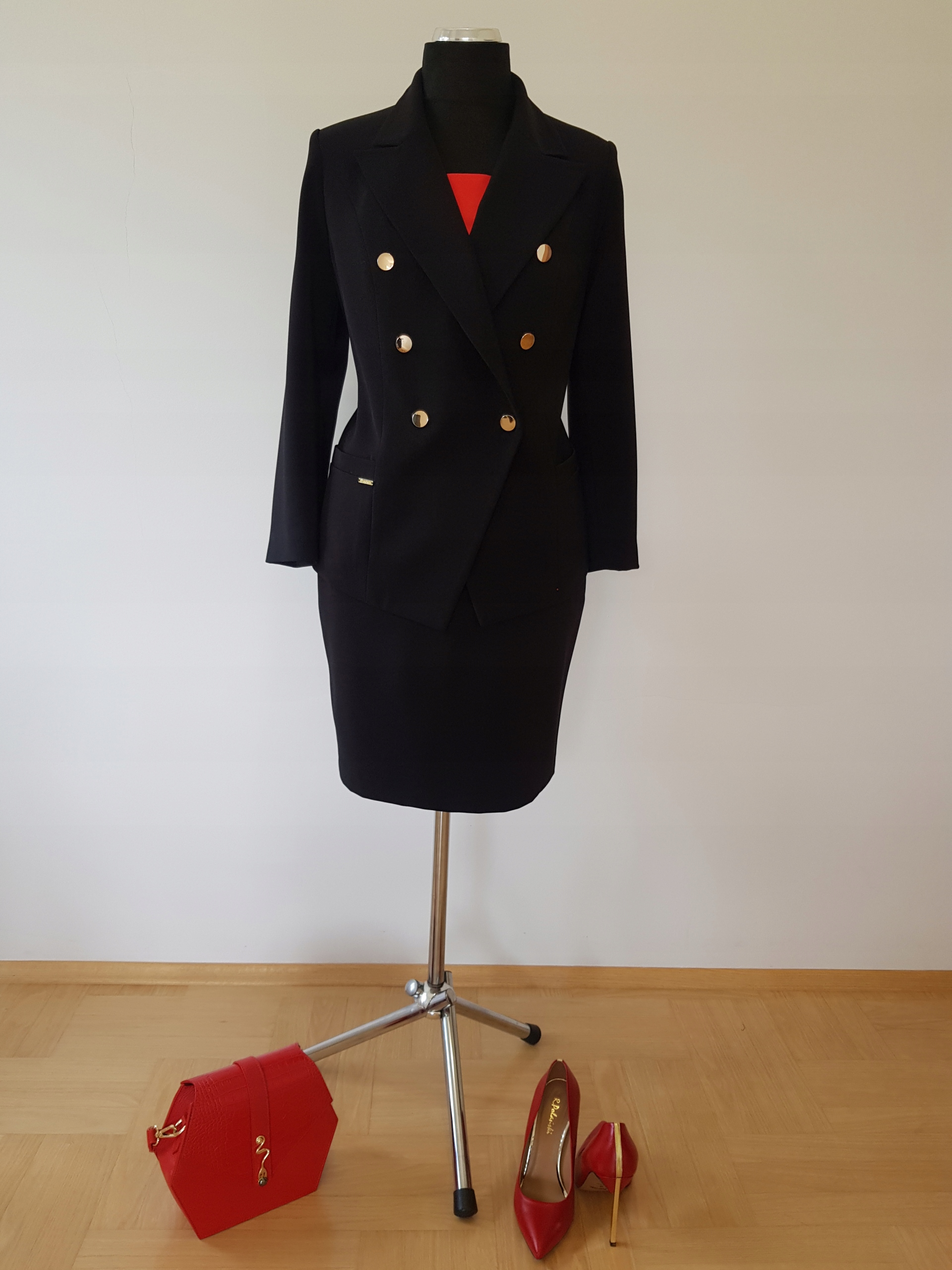 Černý Obchodní Kostým 40 42 44 46 48 50 52 54