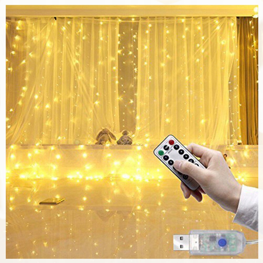 Kurtyna Świetlna LED LAMPKI NA OKNO 3X1M 3000K WW