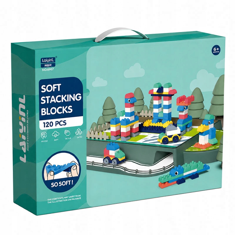 Miękkie Klocki Sensoryczne Duży Zestaw 120 el. Soft Blocks