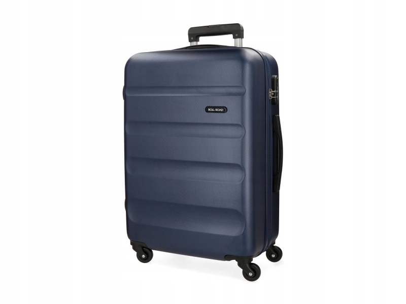 Roll Road Flex Granatowy, Walizka podróżna Abs, 65x46x23cm, 56L, (średnia)