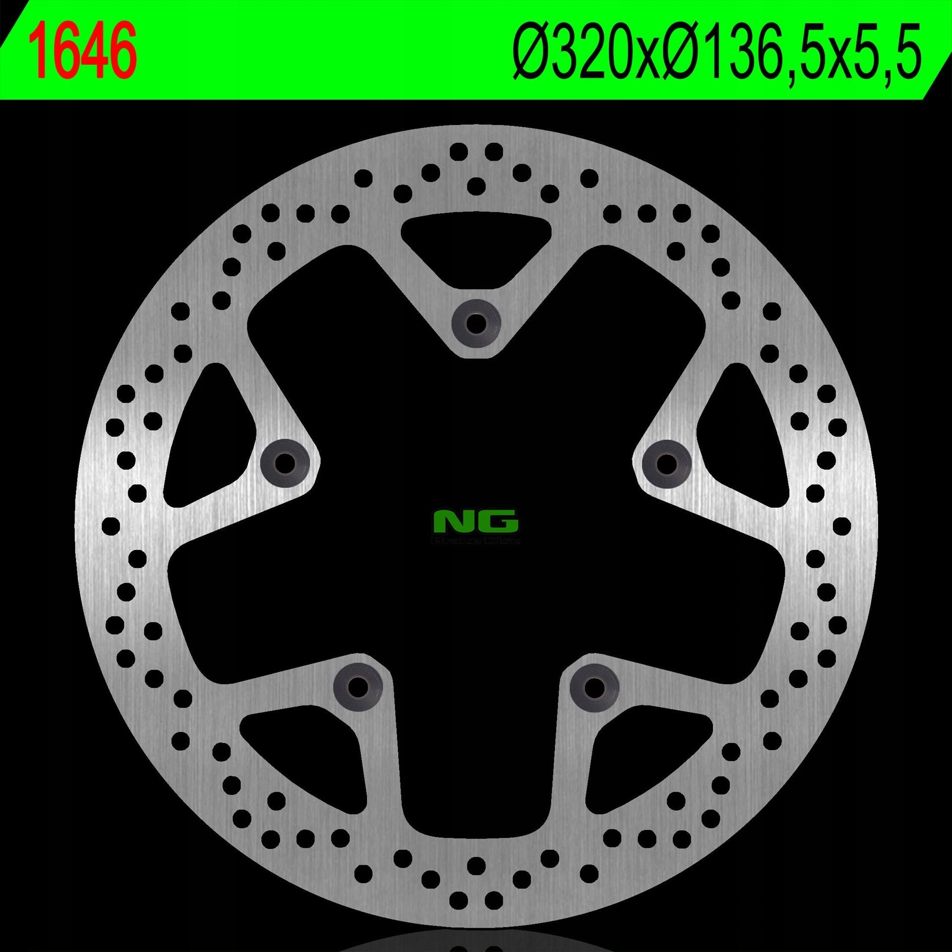 Ng Brzdový Kotúč Zadný Bmw K 1600GT '10-'22 (320X136,5X55MM) (5X10,5MM) ()