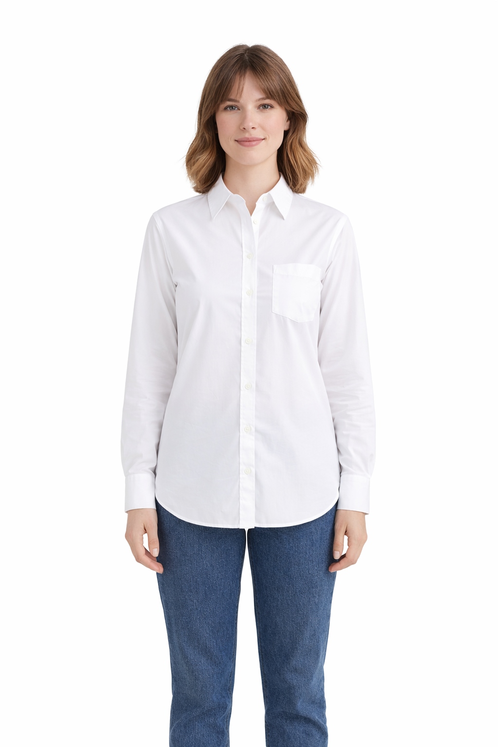 Calvin Klein Jeans Bílá Klasická Košile S Dlouhým Rukávem 38 I4C