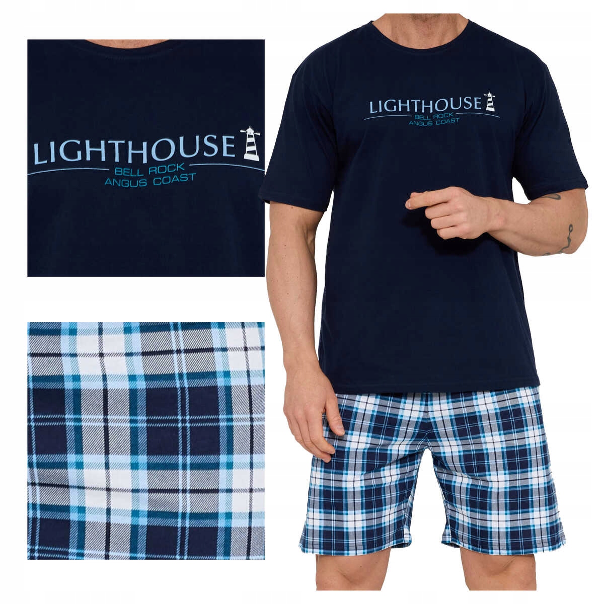 Cornette Pánské bavlněné pyžamo s krátkým rukávem Lighthouse 326/215 XL