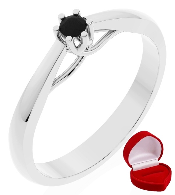 Zlatý Prstýnek 585 14k Brylant Lab 0,06 ct Bílé Zlato R29