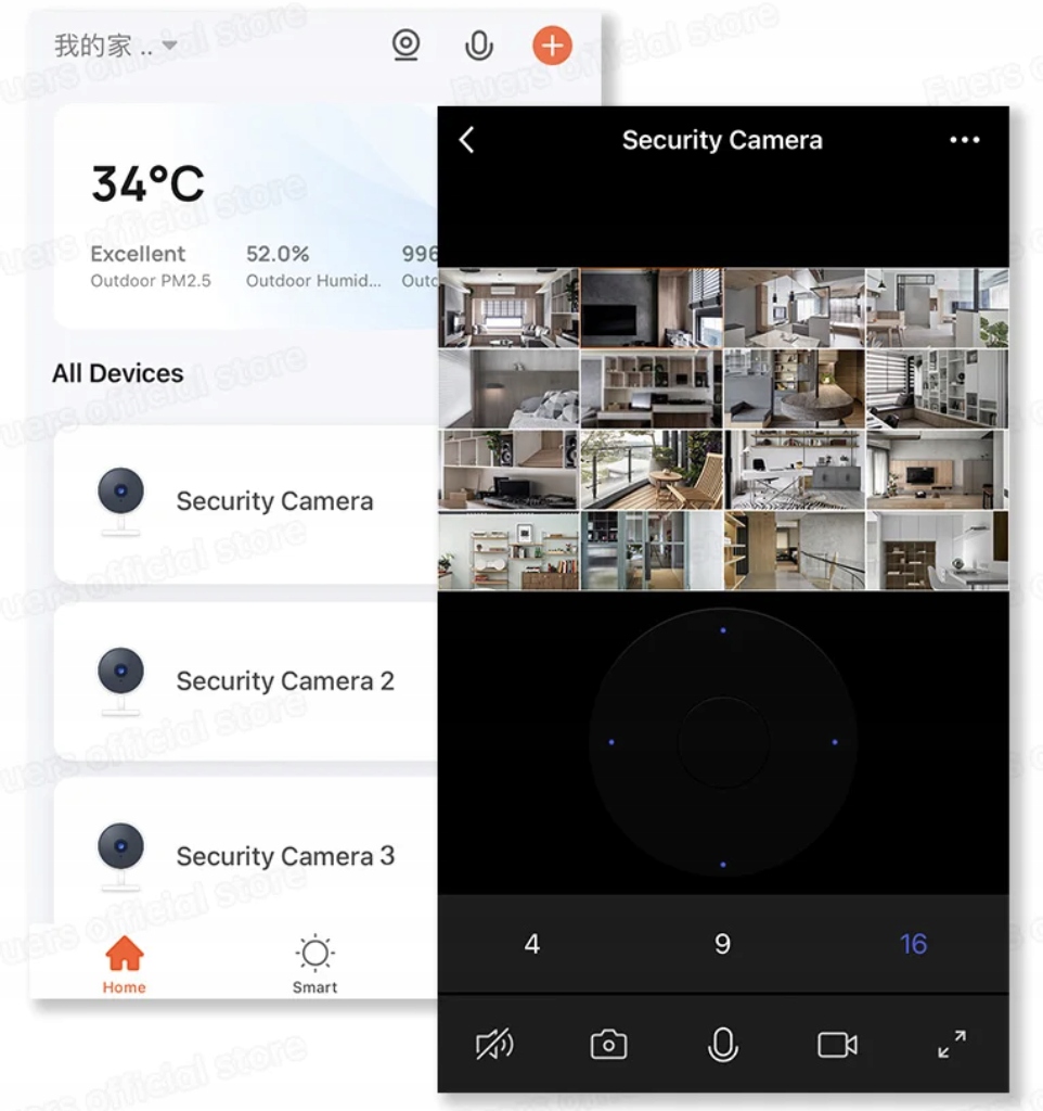 KAMERA OBROTOWA WIFI IP Fuers 3MP Tuya Smart Home STEROWANIE TELEFONEM Model Surveillance Cameras