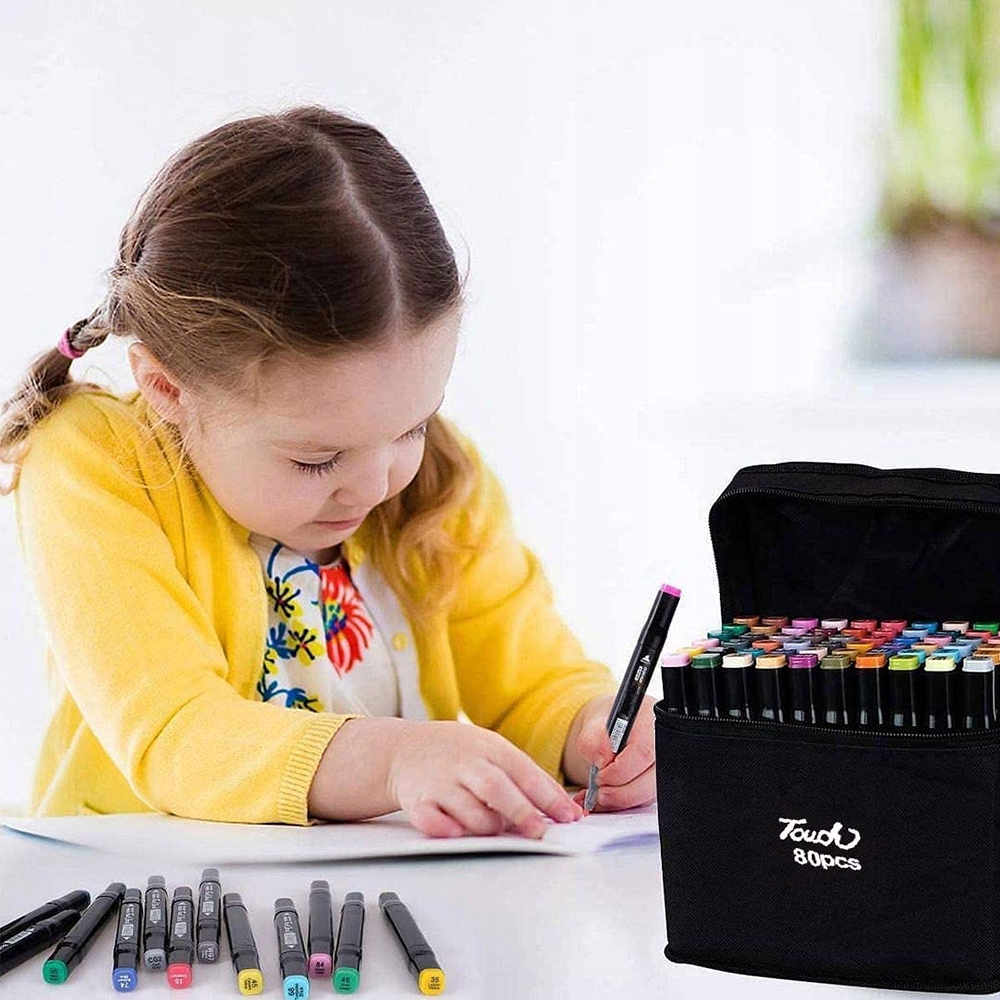 MARKERY ALKOHOLOWE DWUSTRONNE ZESTAW 80SZT + TORBA Marka inna