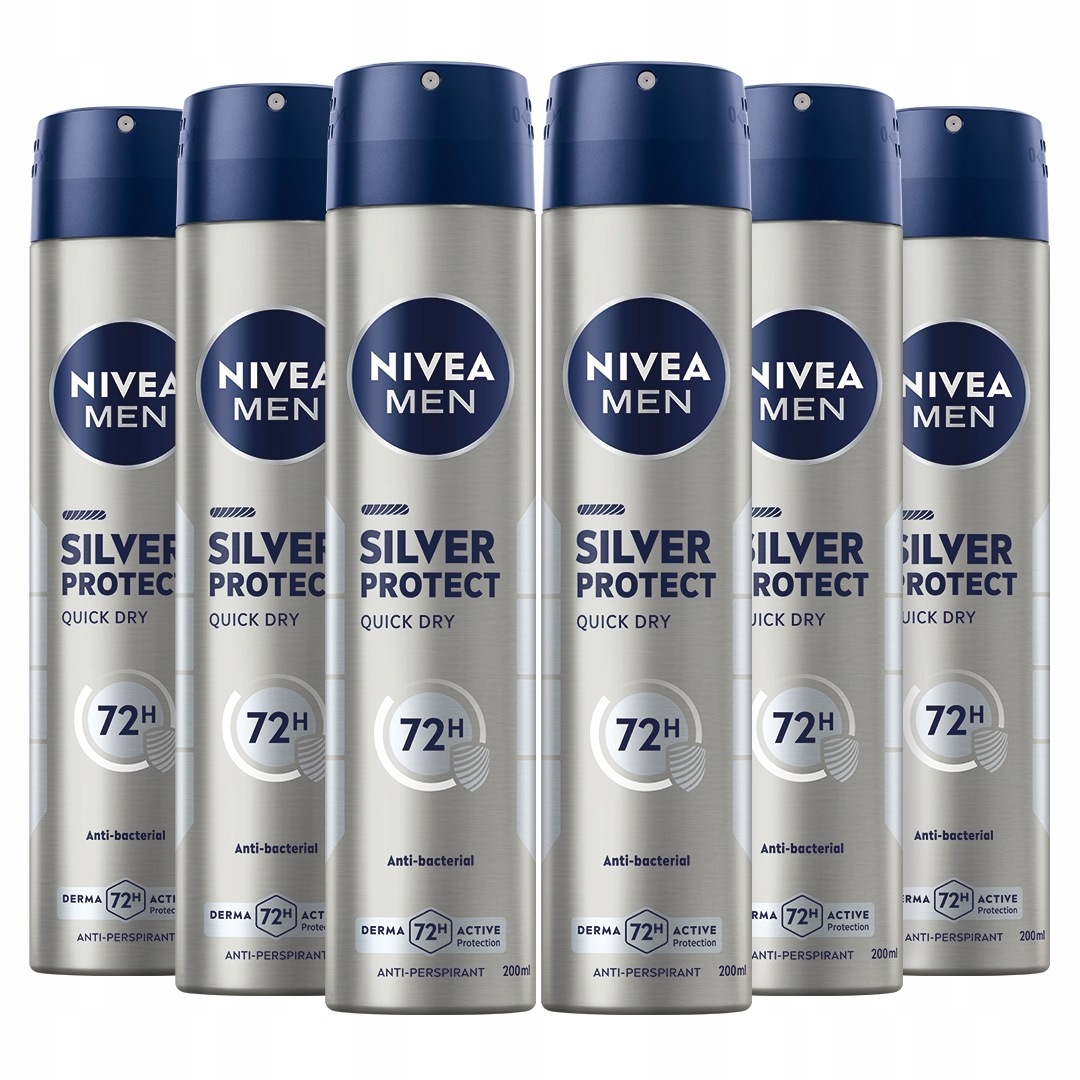 Nivea Men Silver Protect Antyperspirant męski spray pod pachę 200ml x6