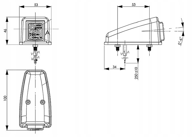 LAMPA OBRYSOWA BIAŁA LED NAROŻNA PRZYCZEPKA Źródło światła LED
