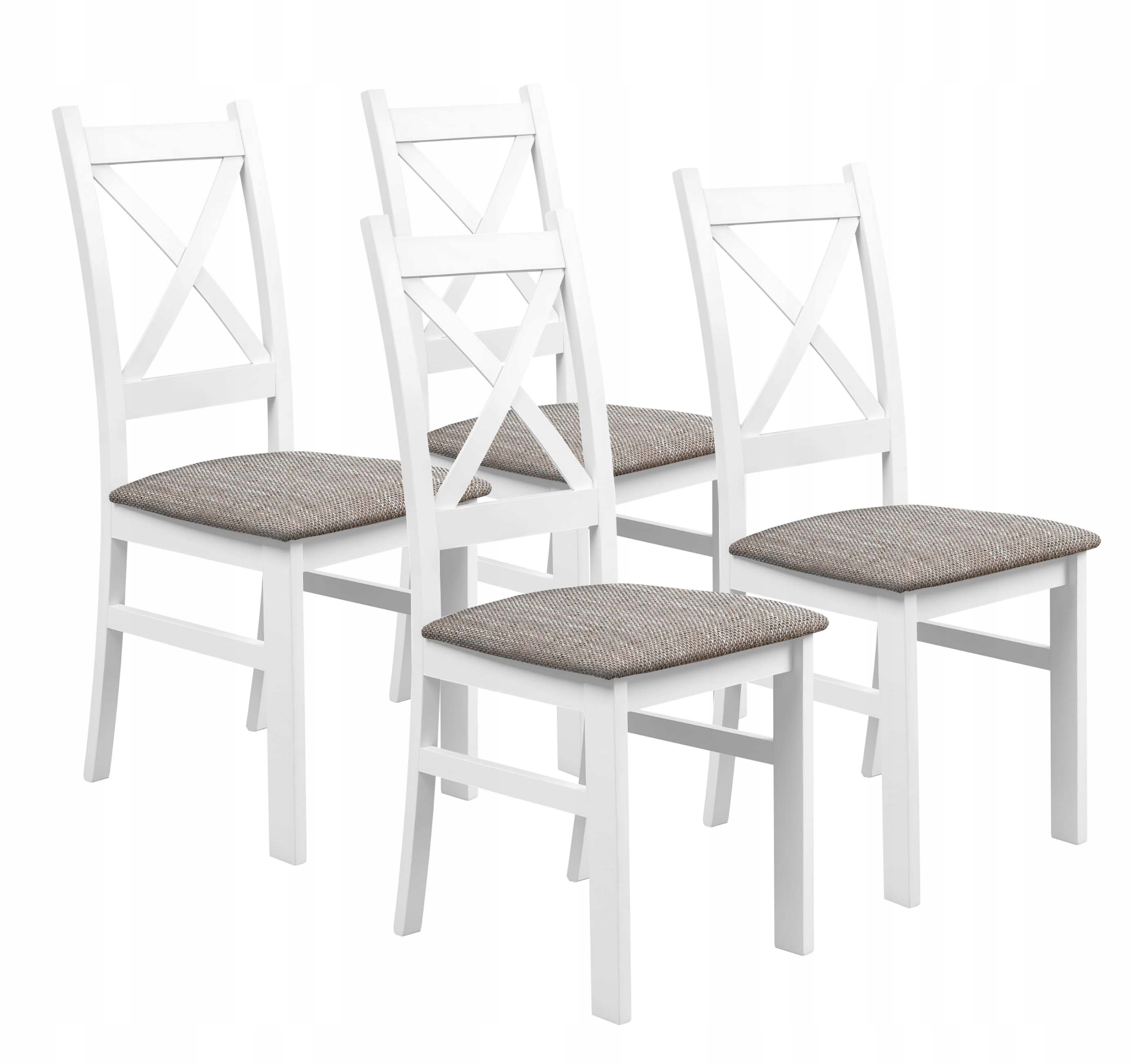 Sada 4 x Čalouněná židle do obývacího pokoje Kuchyň Krz Bílá/Hnědá