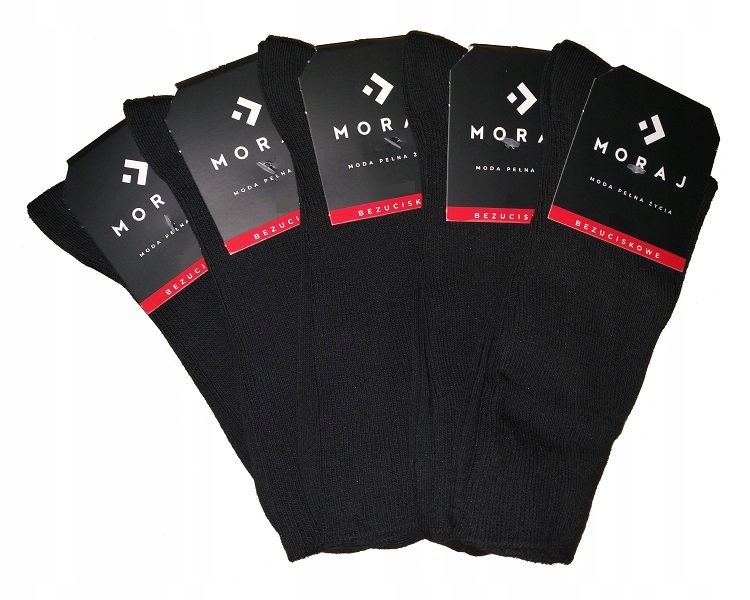 

Skarpety Bezuciskowe Moraj Czarne 5 par 43 44 45