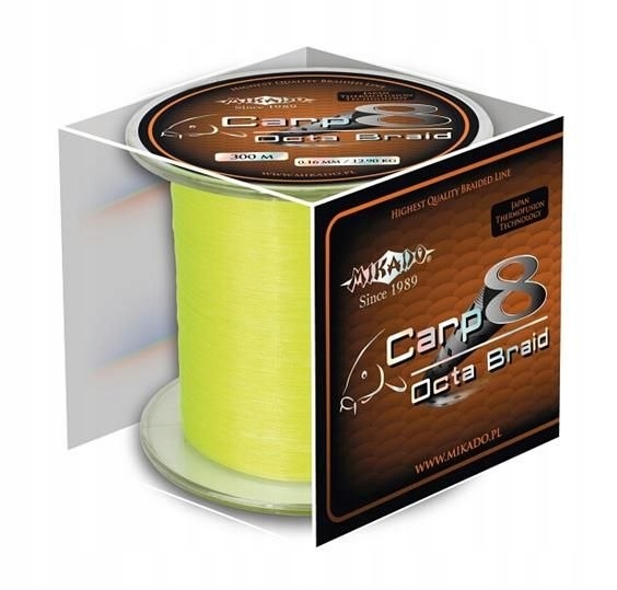 PLECIONKA CARP OCTA BRAID (FLUO YELLOW) 0.16mm\12.9kg\300m - op. 1szp.
