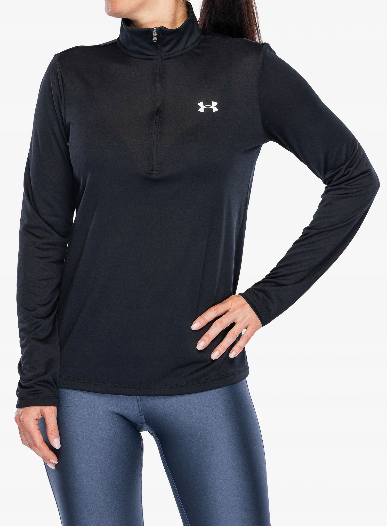 Bluza damska Under Armour Tech 1/2 Zip- Solid black/white L