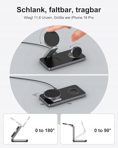 MAGSAFE Stacja Ładowania 3w1 Dla iPhone Apple Watch AirPods Pro — miniatura 3