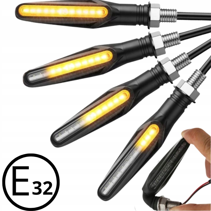 Kierunkowskazy Led Motocyklowe Quada Skutera Motoru Dynamiczne Mocne