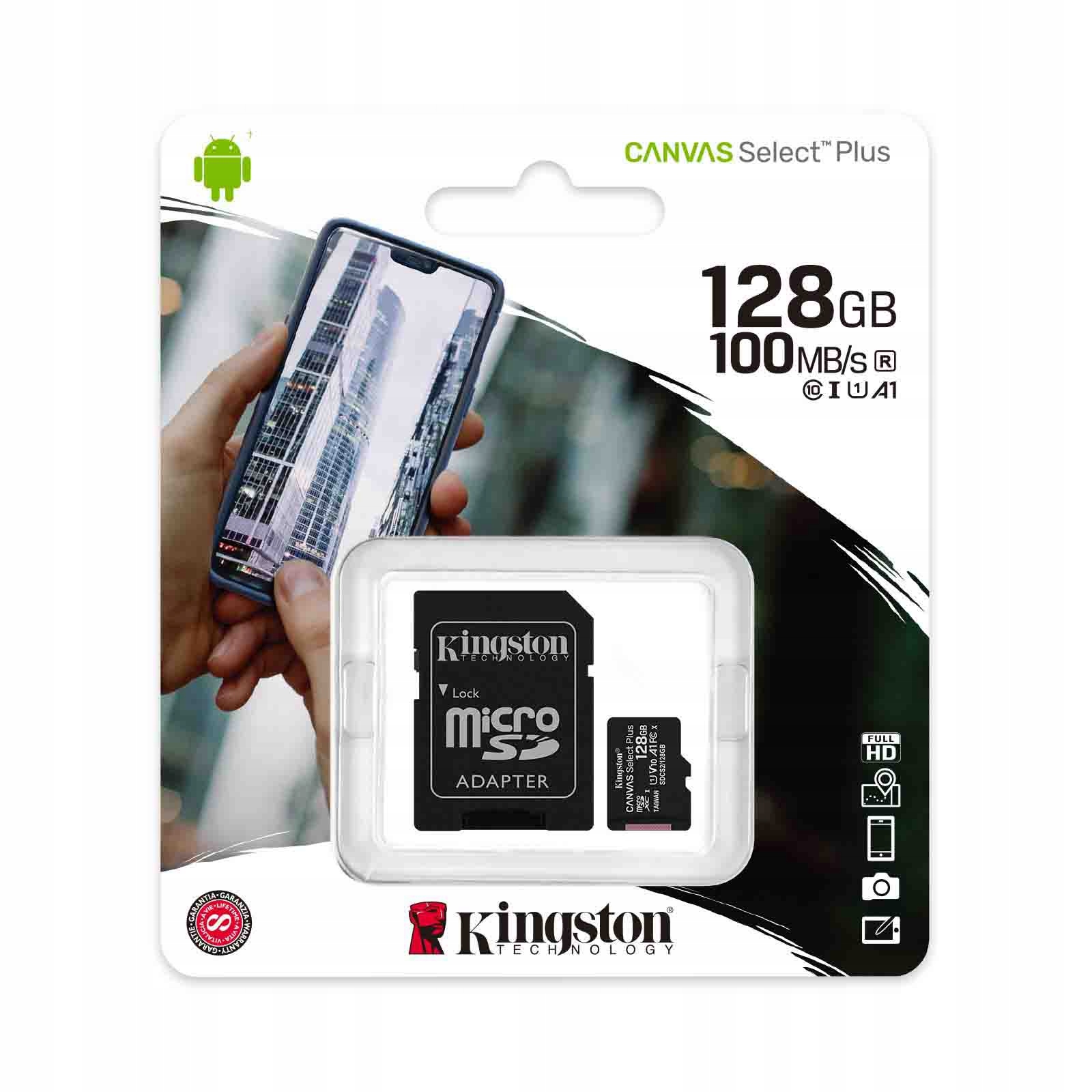 KINGSTON karta pamięci microSD 128gb 10 klasa A1