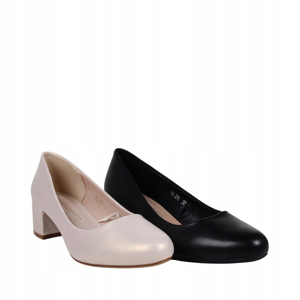 iButy DAMSKIE BUTY CZÓŁENKA NA NISKIM OBCASIE BEŻOWE PERŁOWE WKŁADKA SKÓRA Materiał zewnętrzny skóra ekologiczna