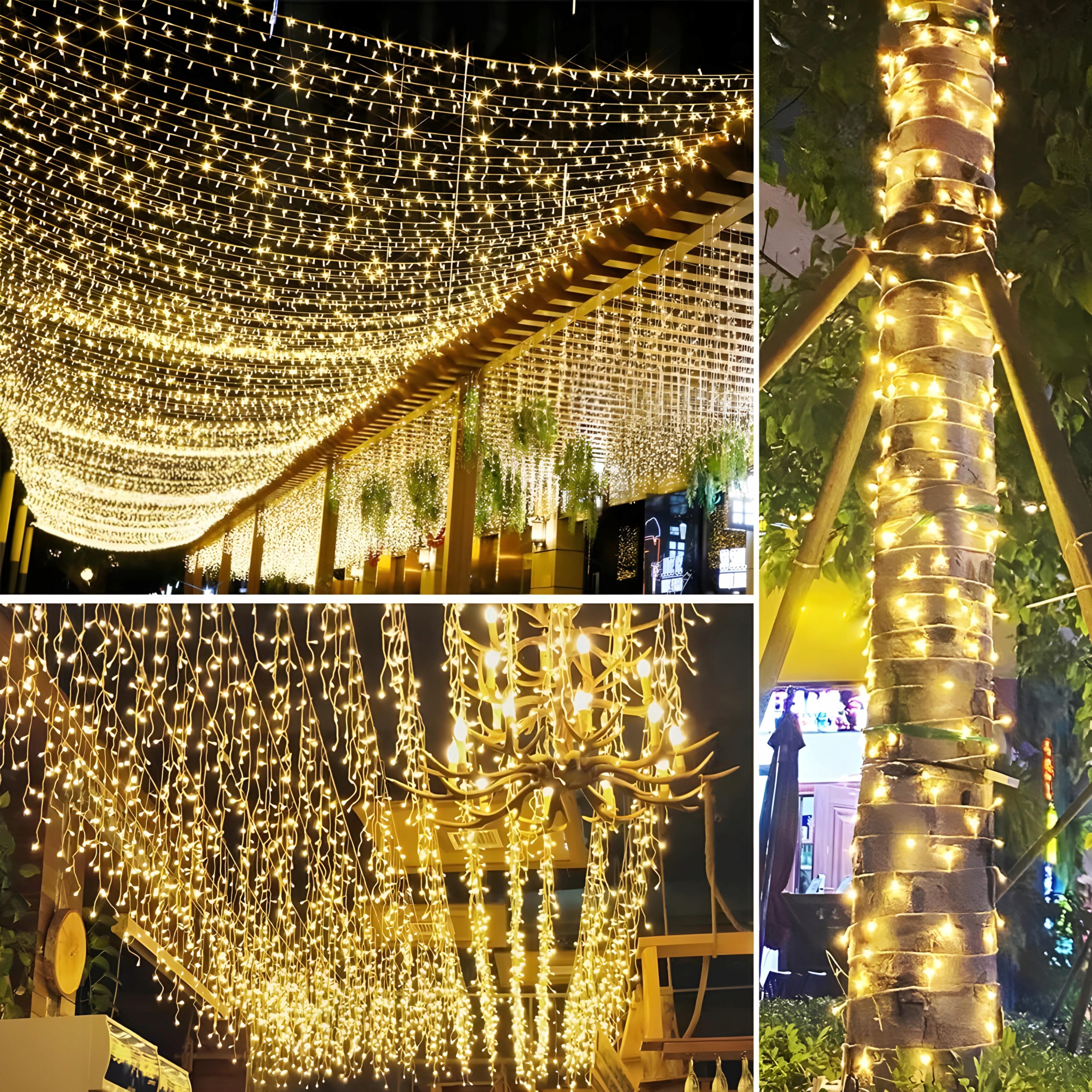 GIRLANDA SOLARNA OGRODOWA ŚWIETLNA LAMPKI DRUCIKI 100 LED 12m PROGRAMATOR Zasilanie solarne