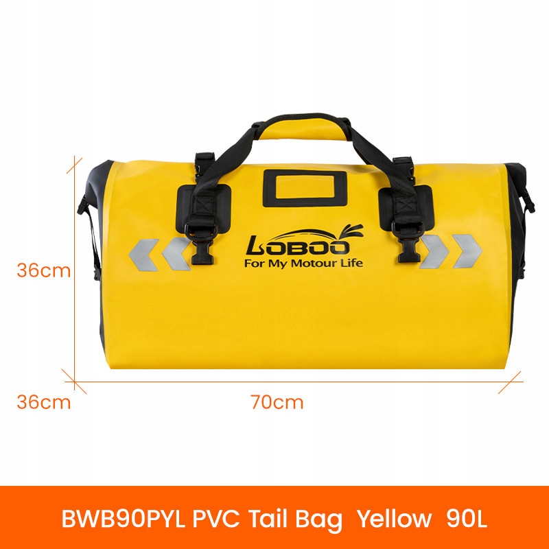 Loboo Pvc motocyklová taška žltá 90L (klassic)