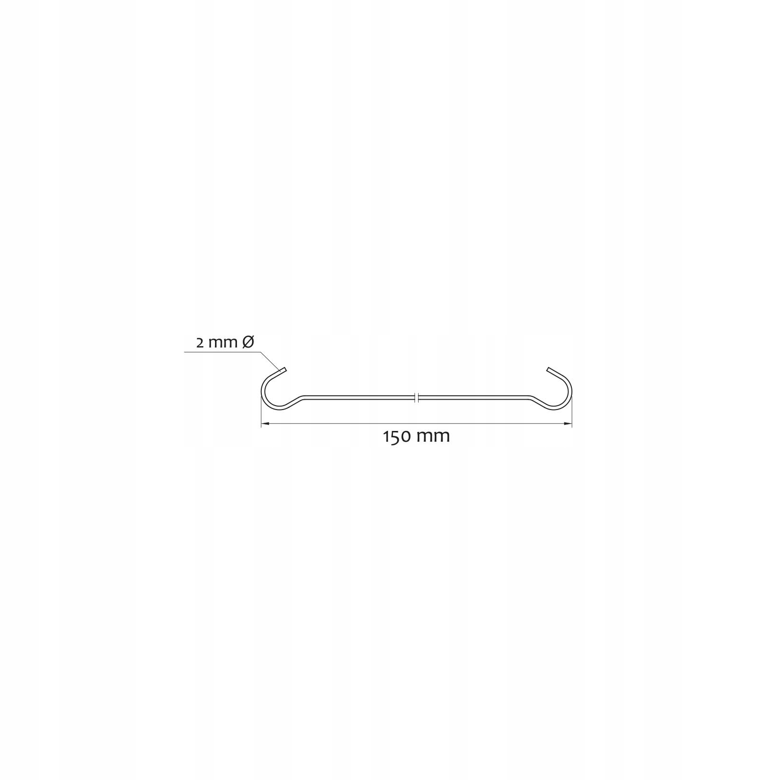 Haczyk C dwustronny 150 mm 10 szt Marka bez marki