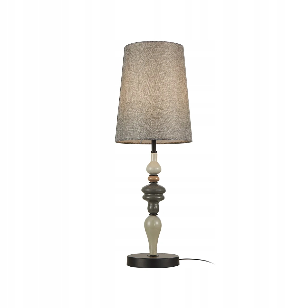 Dekoratívna stolová lampa šedá čierna s tienidlom do spálne a obývačky Italux