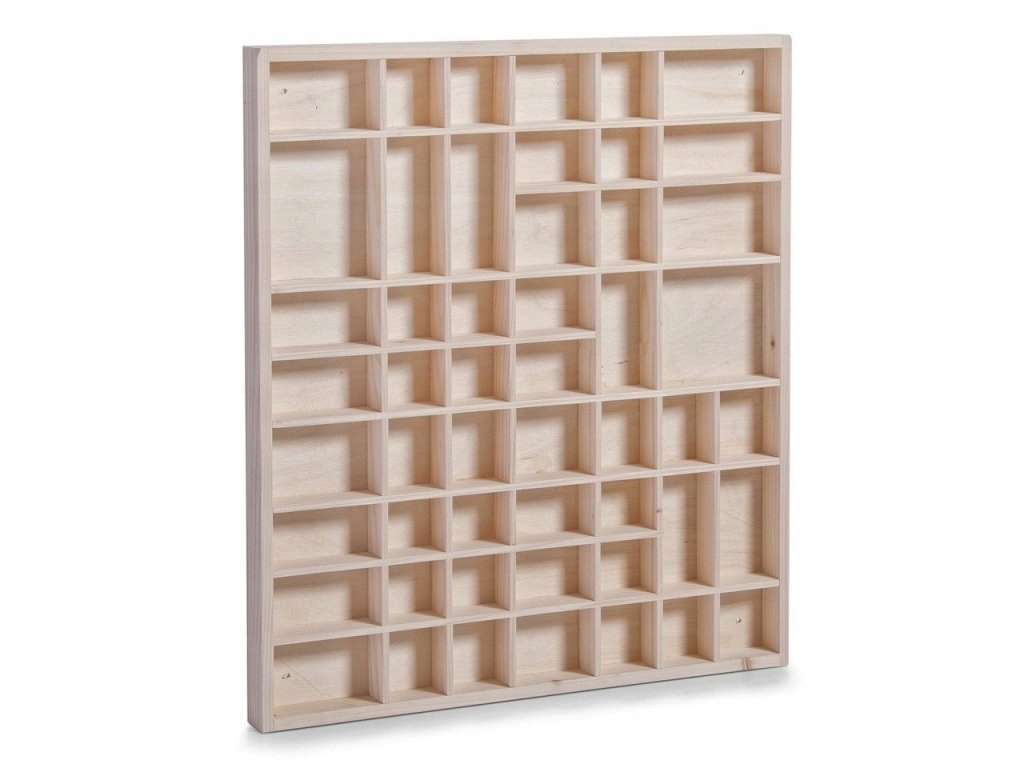 Dřevěná skříňka pro sběratele, 51 přihrádek, Zeller