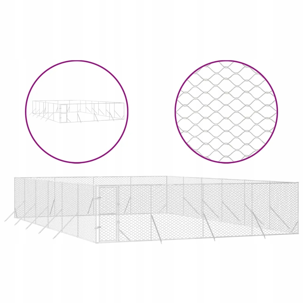 Levně Kotec pro psa VidaXL 3190465 1200x800x200 cm ocel