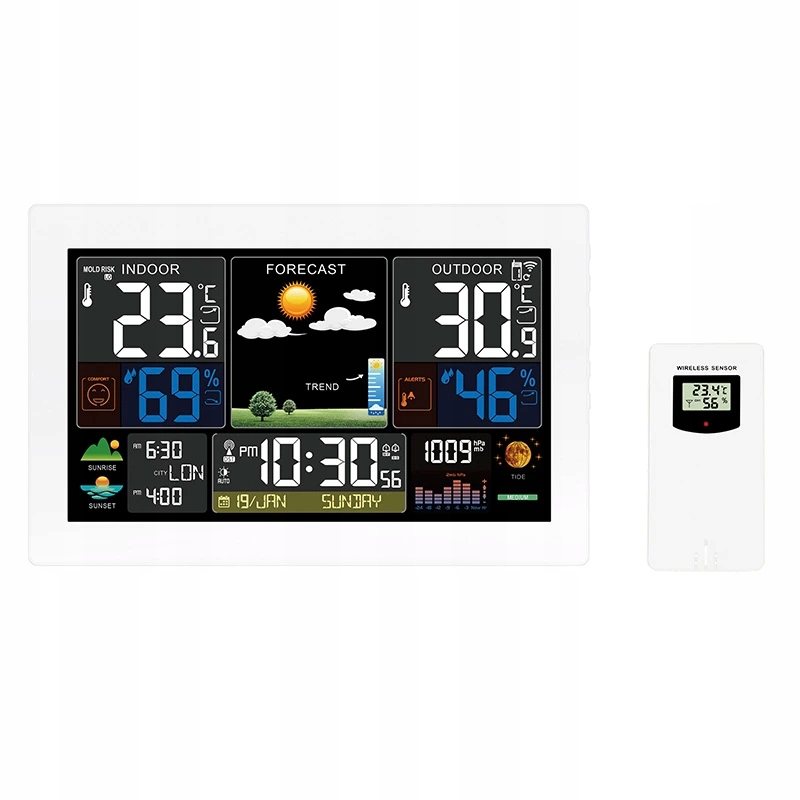 Solight TE81W-XL meteostanice, extra velký barevný LCD, teplota, vlhkost, t