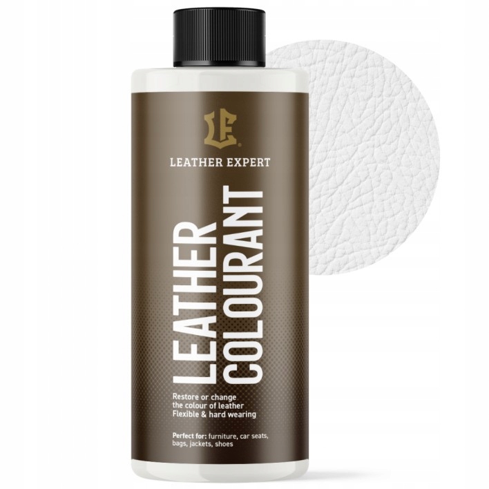 Farba do skóry naturalnej i do ekoskóry Biała 500ml Leather Expert