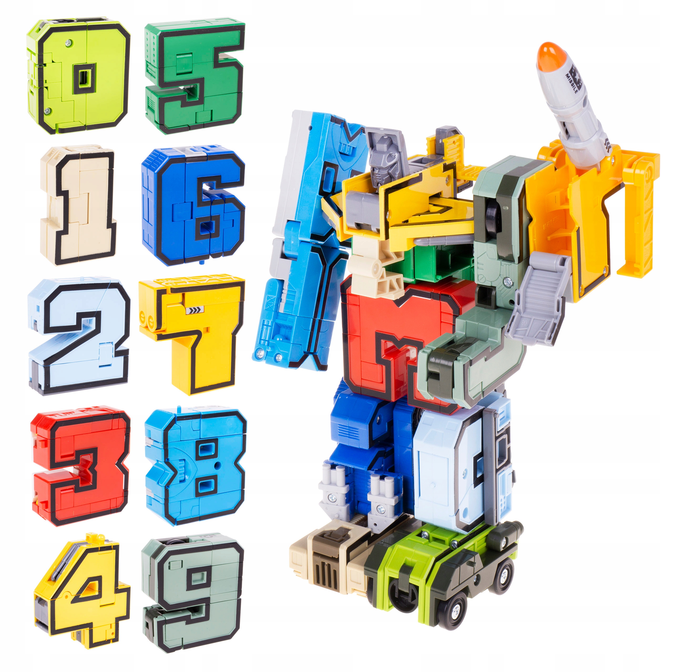 

Zestaw 10W1 Cyfry 0-9 Robot 2W1 Transformacja