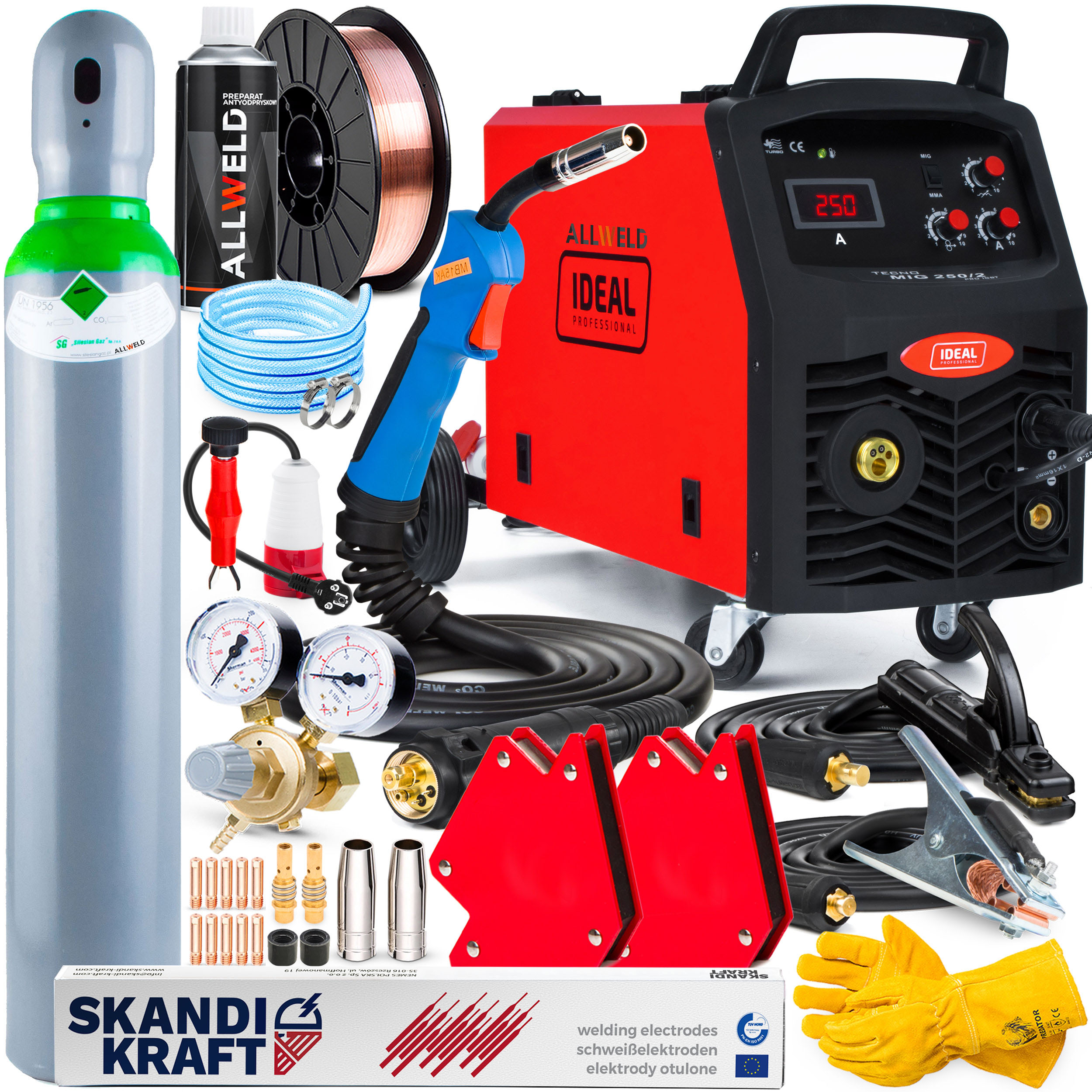 Invertorová Svářečka Ideal Mig 250/2 Pro Igbt Mma Hliník Igbt 230V 400V