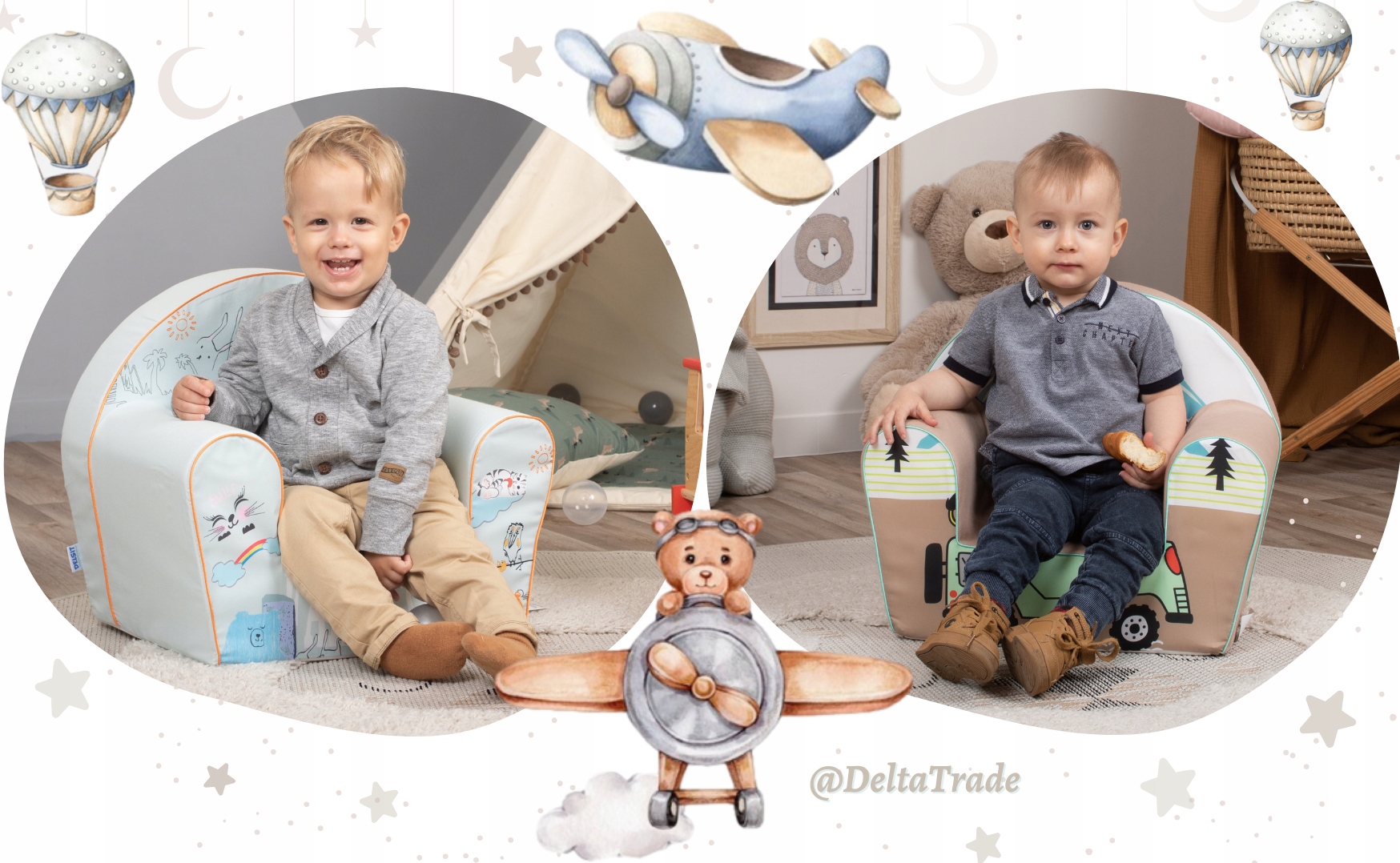 DELSIT- FOTEL, PUFA Z PIANKI DLA DZIECI NOWOŚCI Bohater Inny