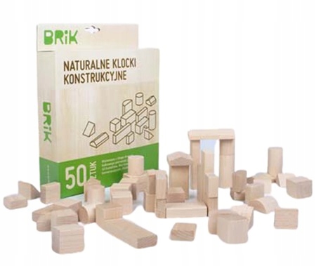 

Drewniane Klocki Bukowe Naturalne Brik 50 Sztuk