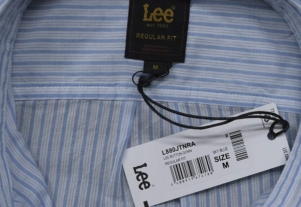 LEE KOSZULA REGULAR FIT sky blue paski M Rozmiar M