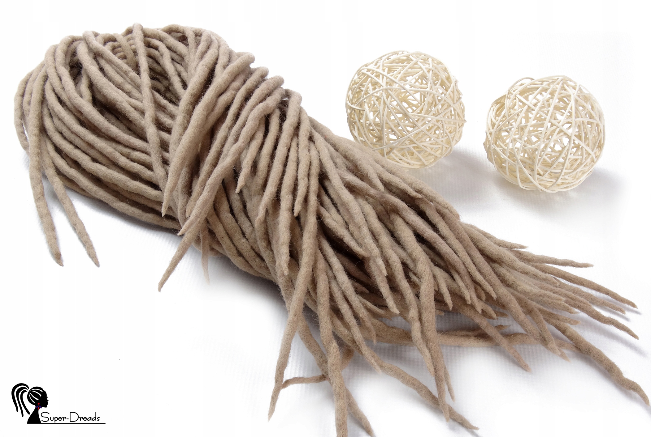 Dredloky Dredy vlněné, blond, Sladkost Caffee Latte, 40 kusů