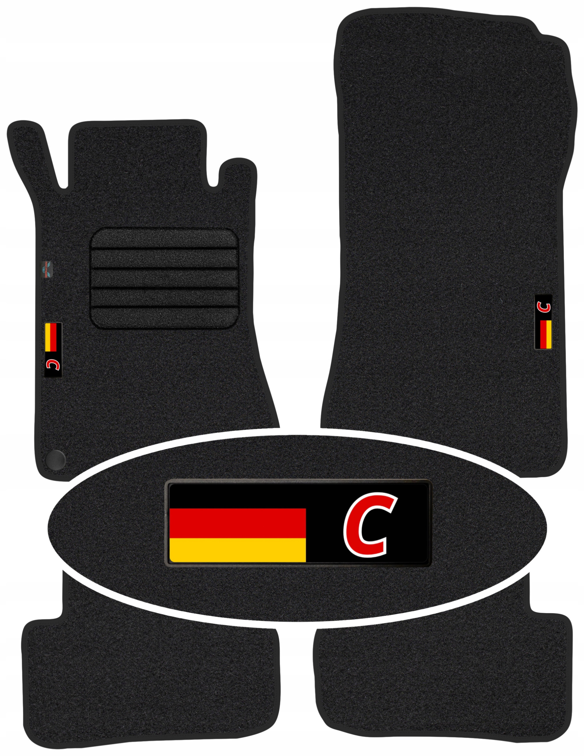 Mercedes C-Class W203 Cp 2000-2006 Velurové koberce do auta Emblema