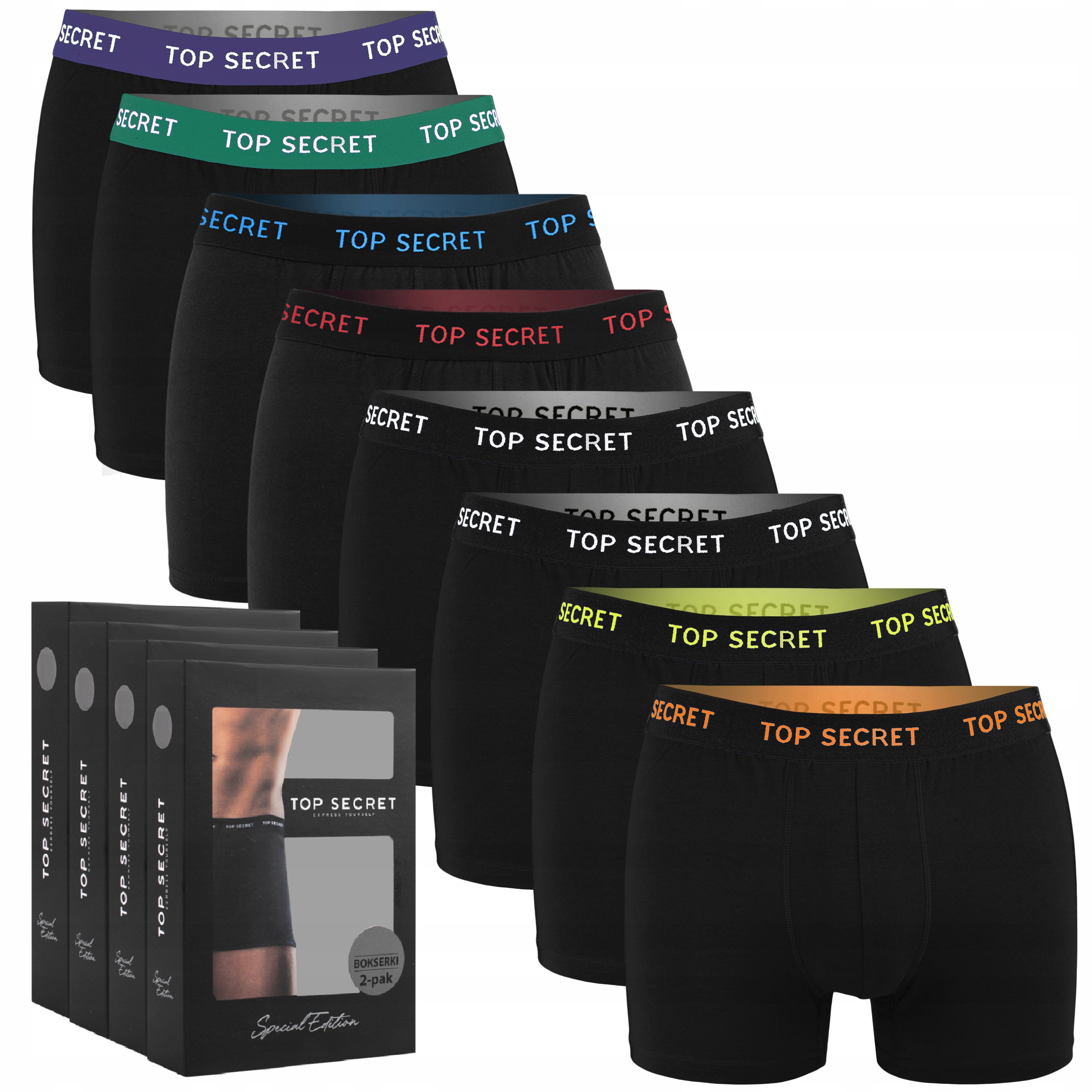Top Secret Pánské bavlněné boxerky 8ks Velikost XXL