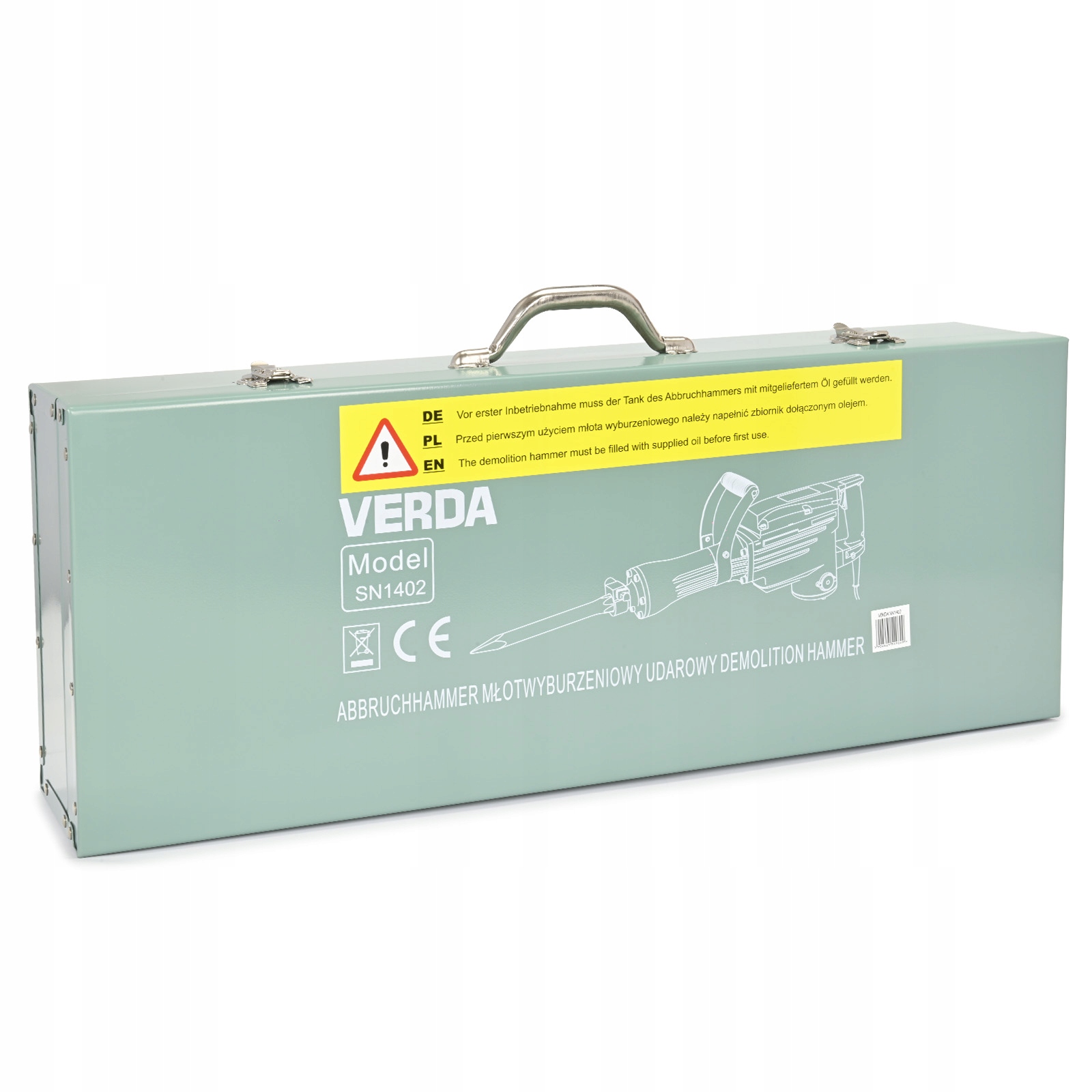 METALOWA DUŻA WALIZKA WALIZA KUFER DO MŁOTA WYBURZENIOWEGO SOLIDNA VERDA