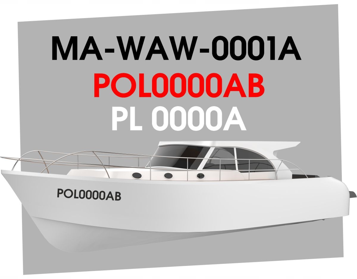 

Naklejki Numery rejestracyjne łódź, skuter wodny
