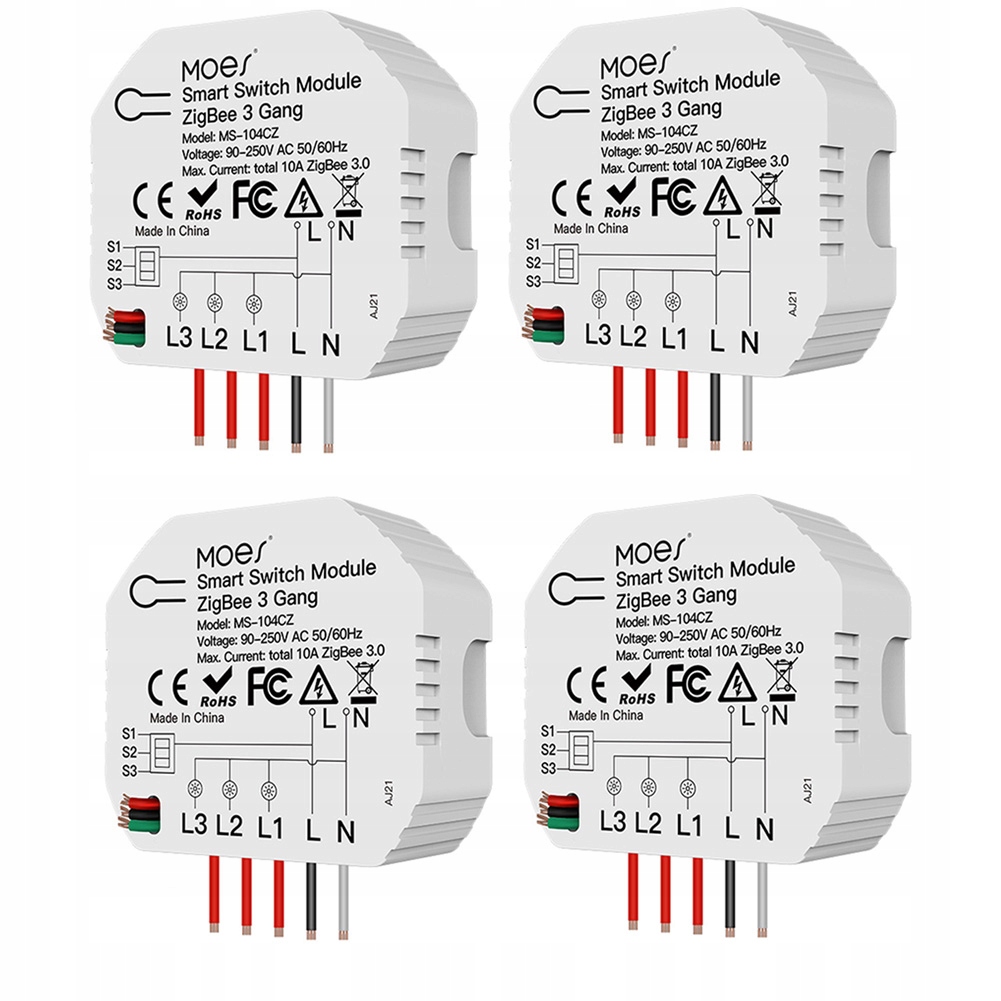 Modul Tuya Zigbee Diy inteligentní vypínač světla 3-násobný 4ks