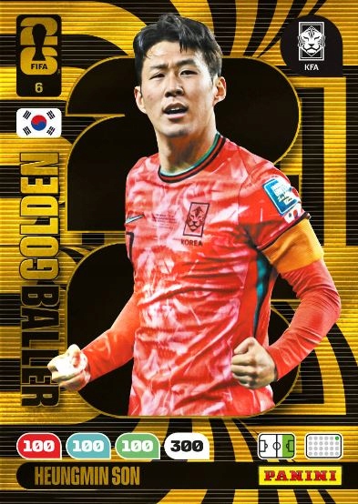 Panini Fifa World Cup 2026 Golden Baller 6 Heungmin Son Korea