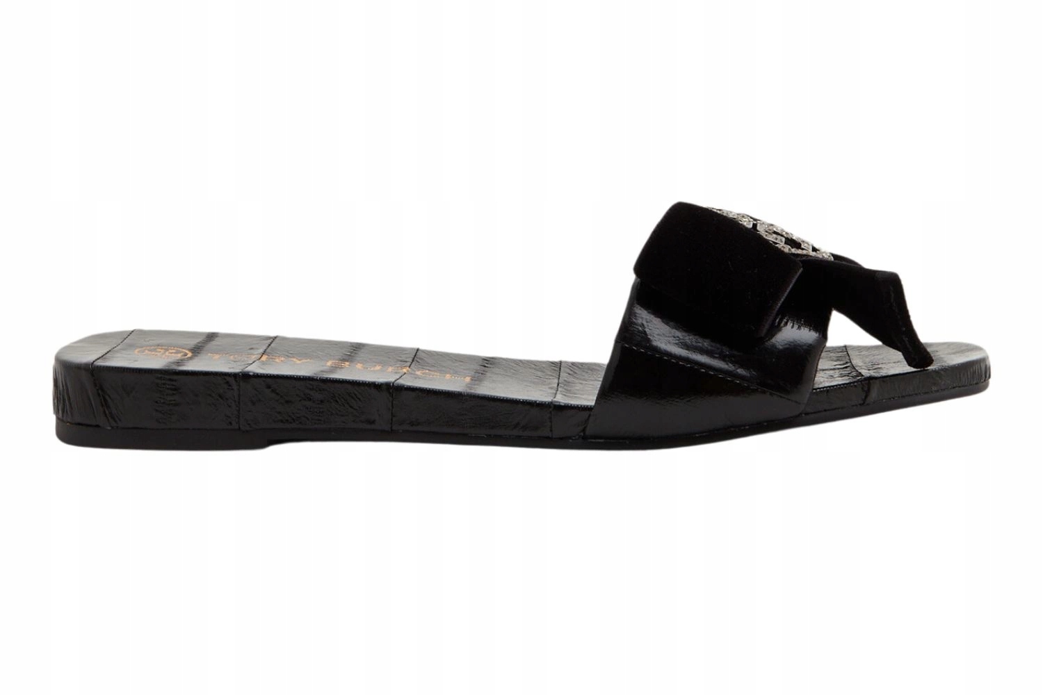 Dámské Nazouváky Tory Burch Crystal Slide, černé kožené, elegantní, vel. 35,5