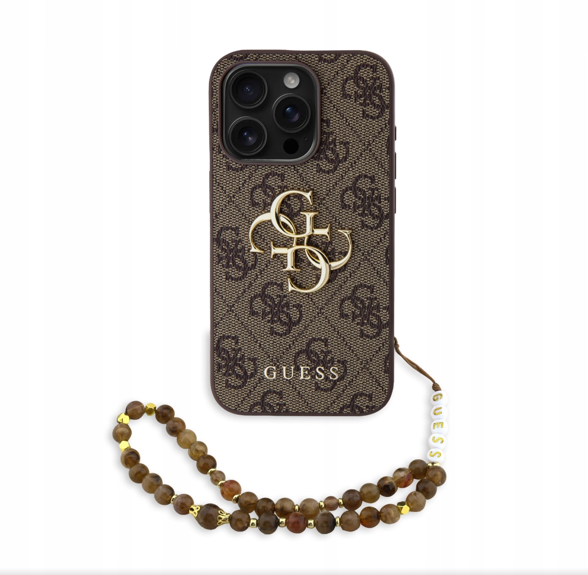 Pouzdro Guess 4G Strap 4G Classic Logo pro Apple iPhone 15 Pro Hnědé