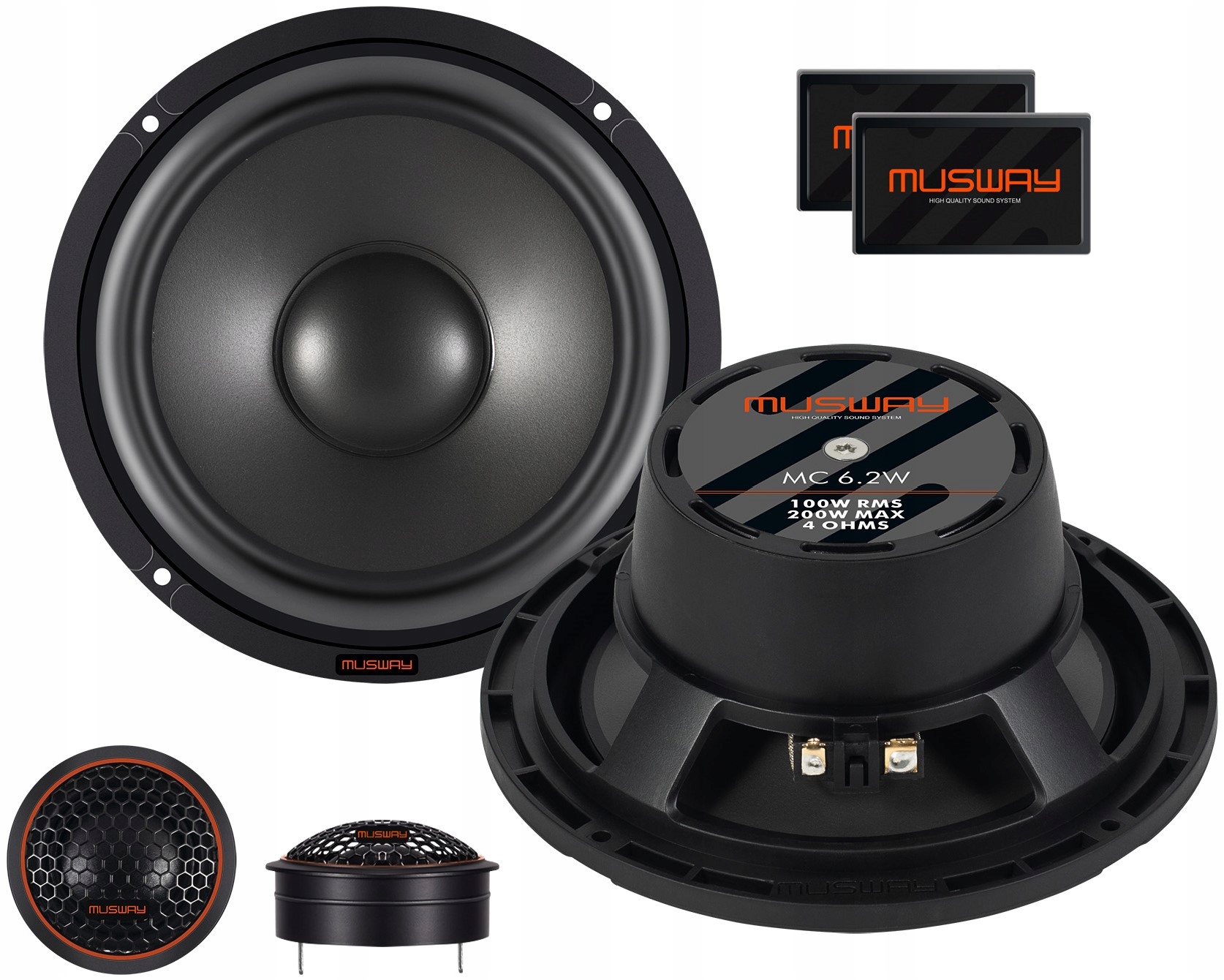 Automobilové reproduktory 165 mm 2x100 W Rms 2-pásmový Audio Systém Musway MC6.2C