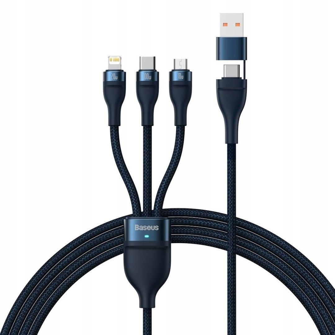 Kabel przewód 4w1 Usb+usb-c do Usb-c iPhone Lightning micro Usb 1.2m