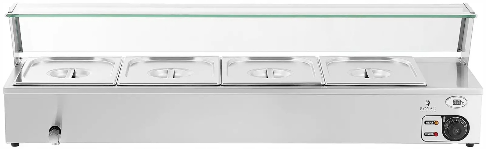 Bemar 2000W 4 x GN 1/2 kranik spustowy ROYAL CATERING RCBM_GN1/2_3 10012622