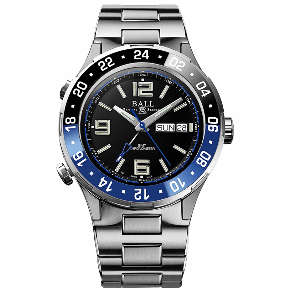 Pánské Hodinky Ball DG3030B-S1CJ-BK stříbrný náramek