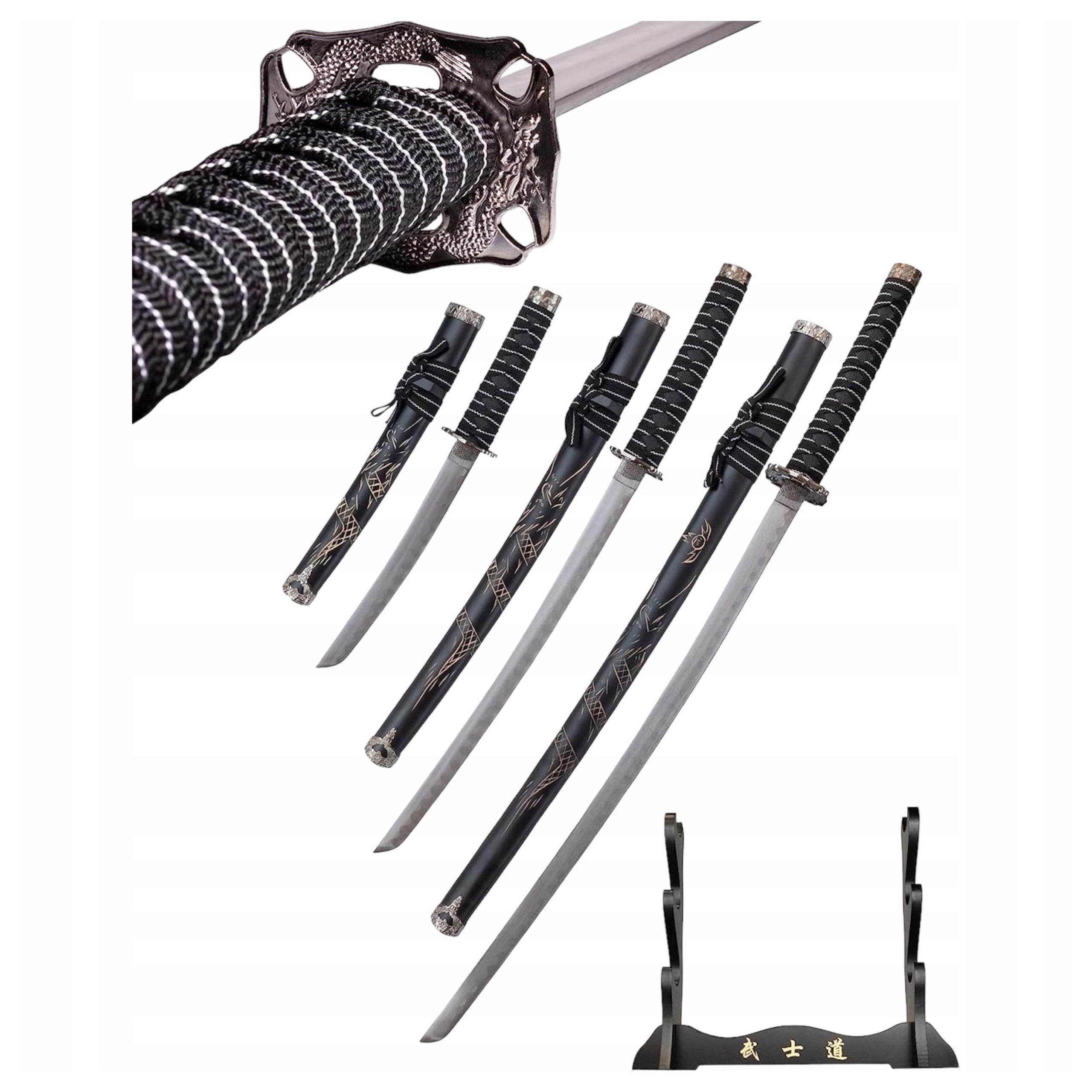 Černý drak sada Katana Wakizashi Tanto HK1107 Dárek pro muže