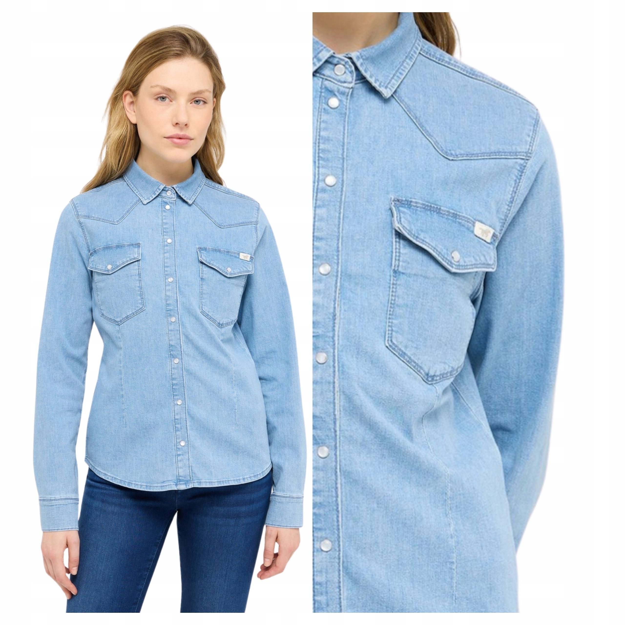 Dámská košile Mustang Cody Jeansová Denim Blue Bavlněná L