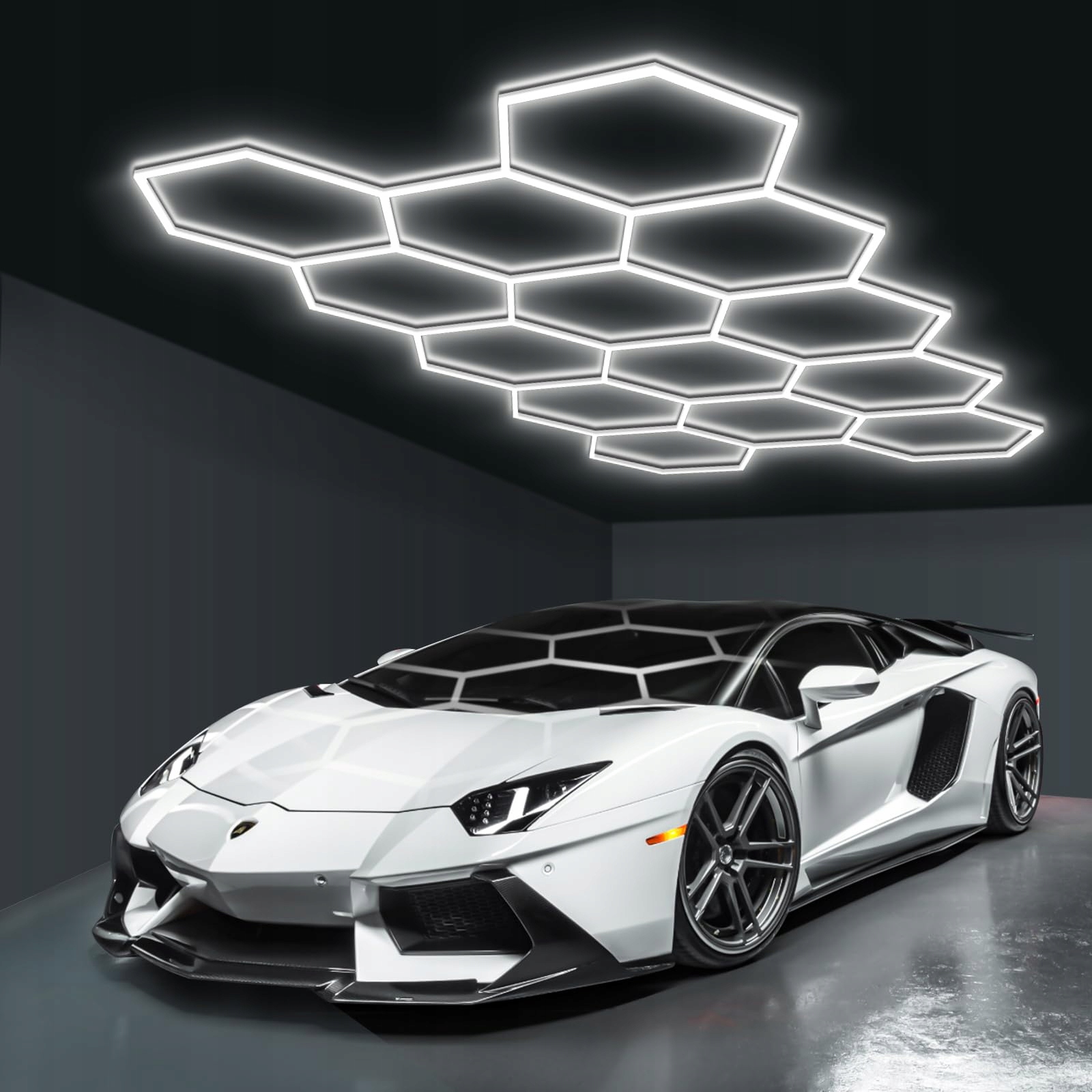 Lampa 14 Hexagon Led Včelí Plást Osvetlenie Panel Dielňa Garaz Set